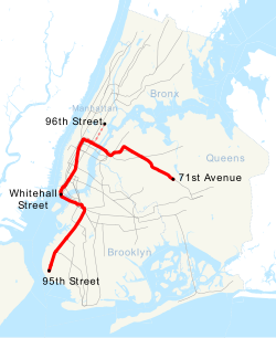 Train path from Queens to Brooklyn